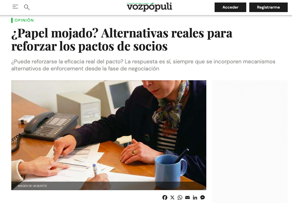 Alternativas para reforzar el pacto de socios - TKL Abogados